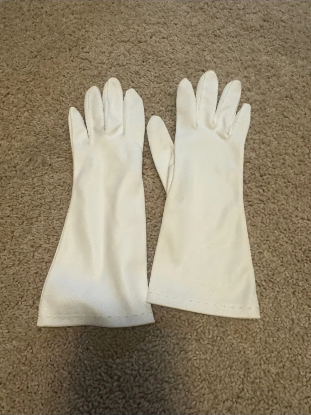 White Satin Party Gloves - Classic Evening Accessory